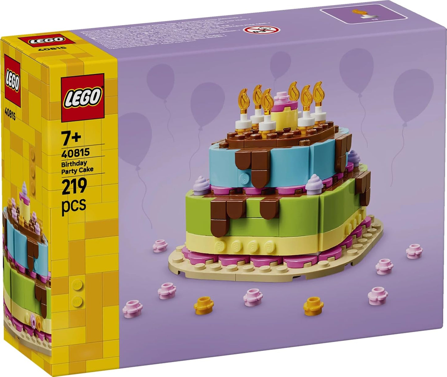 LEGO® Birthday Party Cake 40815 Customisable Decoration Set, 219 Pieces