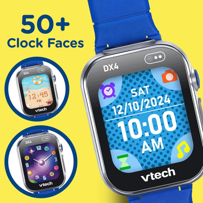 VTech KidiZoom Smartwatch DX4, Blue | Kids Smart Watch with Dual Cameras, Games, Music Player, Activity Tracker, Photo & Video Recorder | Educational Smartwatch