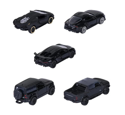 Majorette Black Edition Die-Cast Car Set (5 Cars) | Premium All-Black Models | Metal Body | 1:64 Scale | 3+ Years