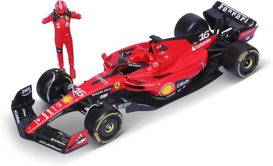 Bburago - 1/24 Scale Model Compatible with Ferrari SF23 F1# 16 Charles Leclerc 2023 with Pilot Figurine