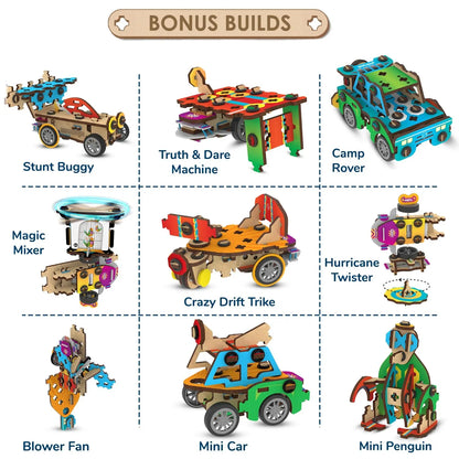 Engage kids with Smartivity 20-in-1 Spin-n-Go Kit. Build robots, cars, airplanes & more. Fun STEM DIY toy for kids 6-12. Perfect birthday gift! - Jaiman Toys