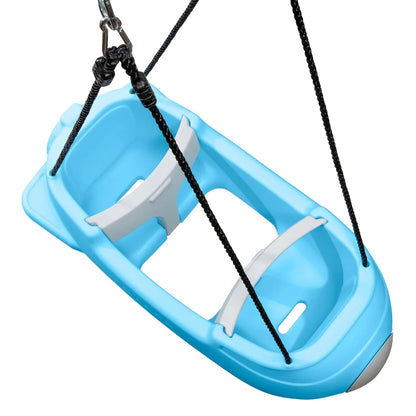 Step2 Rocket Double Swing – Blue, Two-Seater Outdoor Swing with Safety Belts - Jaiman Toys
