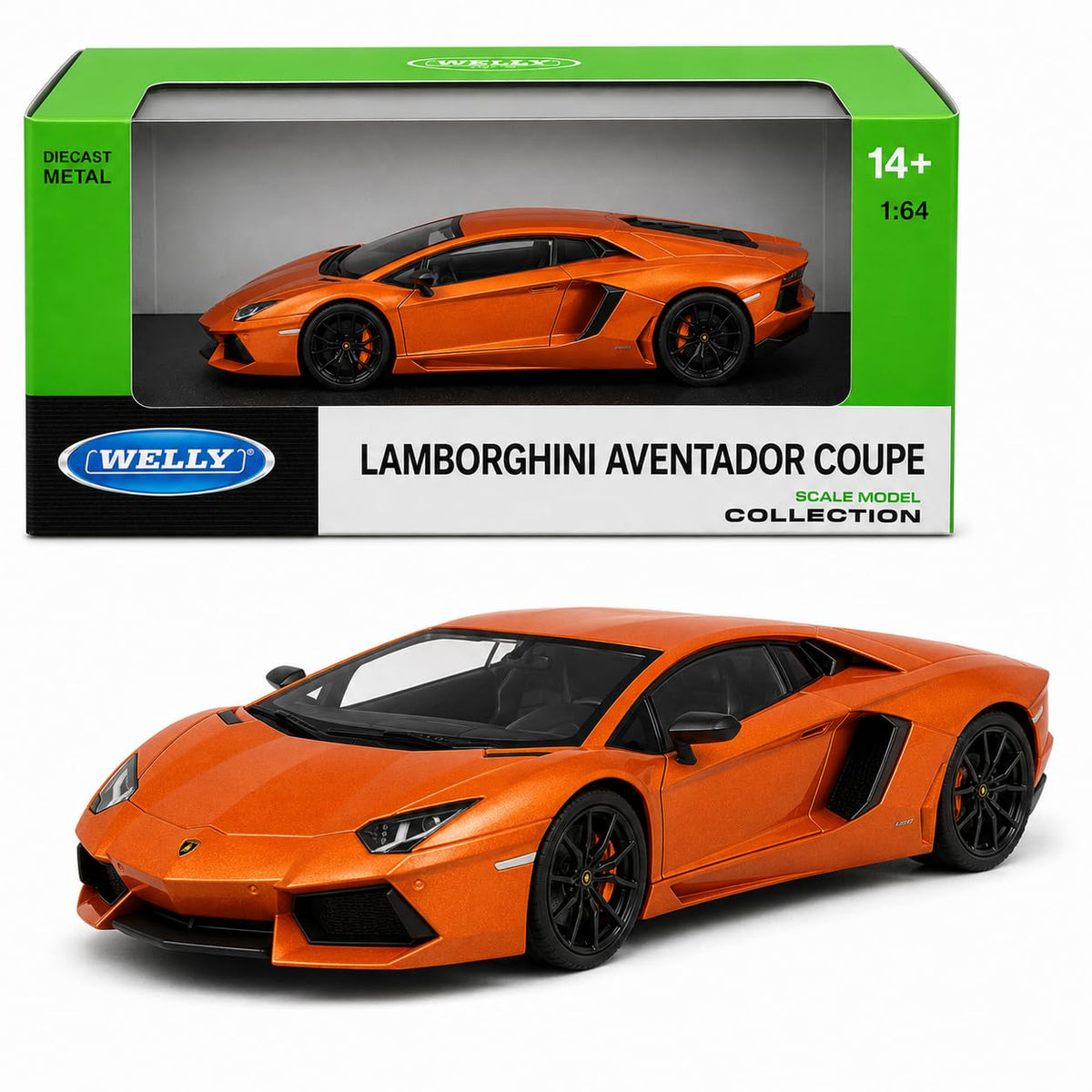 Welly 1:64 Lamborghini Aventador Coupe Metallic Orange