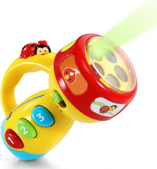 VTech Spin and Learn Color Flashlight | Interactive Educational Flashlight Toy with Colors, Numbers, Animals, Songs & Light-Up Learning for Toddlers