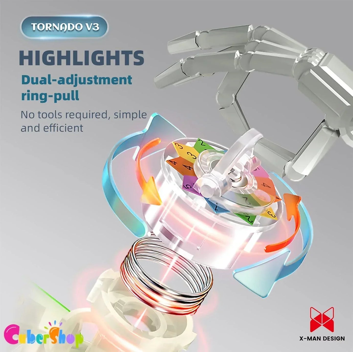 QY X Man Tornado V3 M UV Coated (Pioneer with MagLev), 2023 New 3x3 Magnetic Speed Cube, QY Tornado V3 Pioneer UV, 3x3x3 Smooth and Fast Speed.