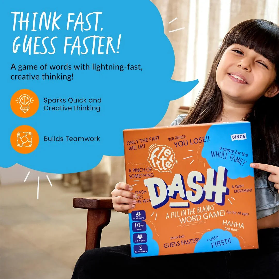 Binca Fletter Dash – Scrabble Inspired Fill in the Blanks Word Board Game (3–6 Players, 10+) - Jaiman Toys