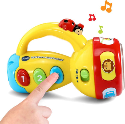VTech Spin and Learn Color Flashlight | Interactive Educational Flashlight Toy with Colors, Numbers, Animals, Songs & Light-Up Learning for Toddlers