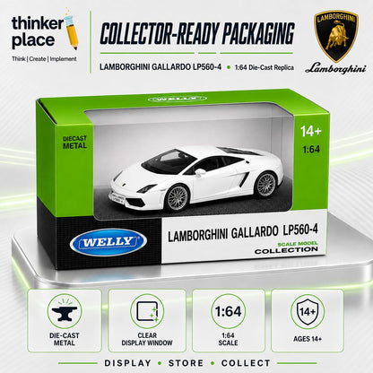 Welly 1:64 Lamborghini Gallardo LP560-4 White Die-Cast Metal Model Car