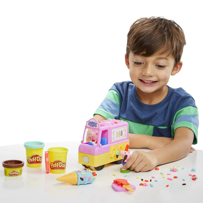 Play-Doh Peppa Pig Ice Cream Truck Set – Includes Peppa & George Figures with 5 Pots of Modeling Clay - Jaiman Toys