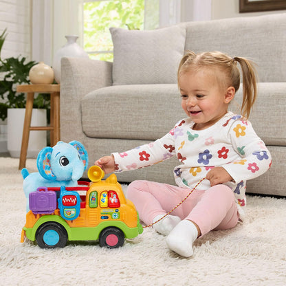 VTech Learn and Rescue Elephant Truck Pull Toy | Interactive Learning Rescue Truck with Plush Elephant, Lights, Sounds & Pretend Play for Toddlers
