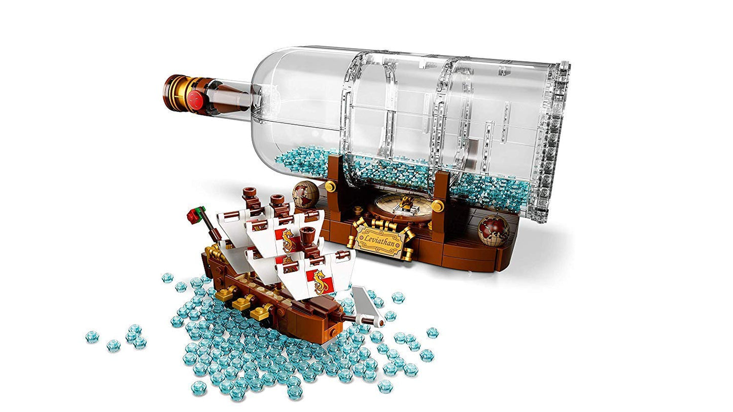 LEGO 21313 Ideas Ship in a Bottle Building Set for Adults – Collectible Nautical Display Model (962 Pieces)