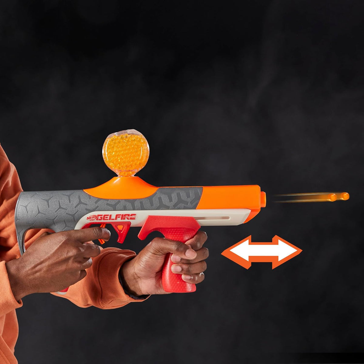 Nerf Pro Gelfire Quadrant Blaster with 5,000 Gel Rounds, 400-Round Hopper, 4-Round Slam Fire & Protective Eyewear, Up to 150 FPS – Ages 14+