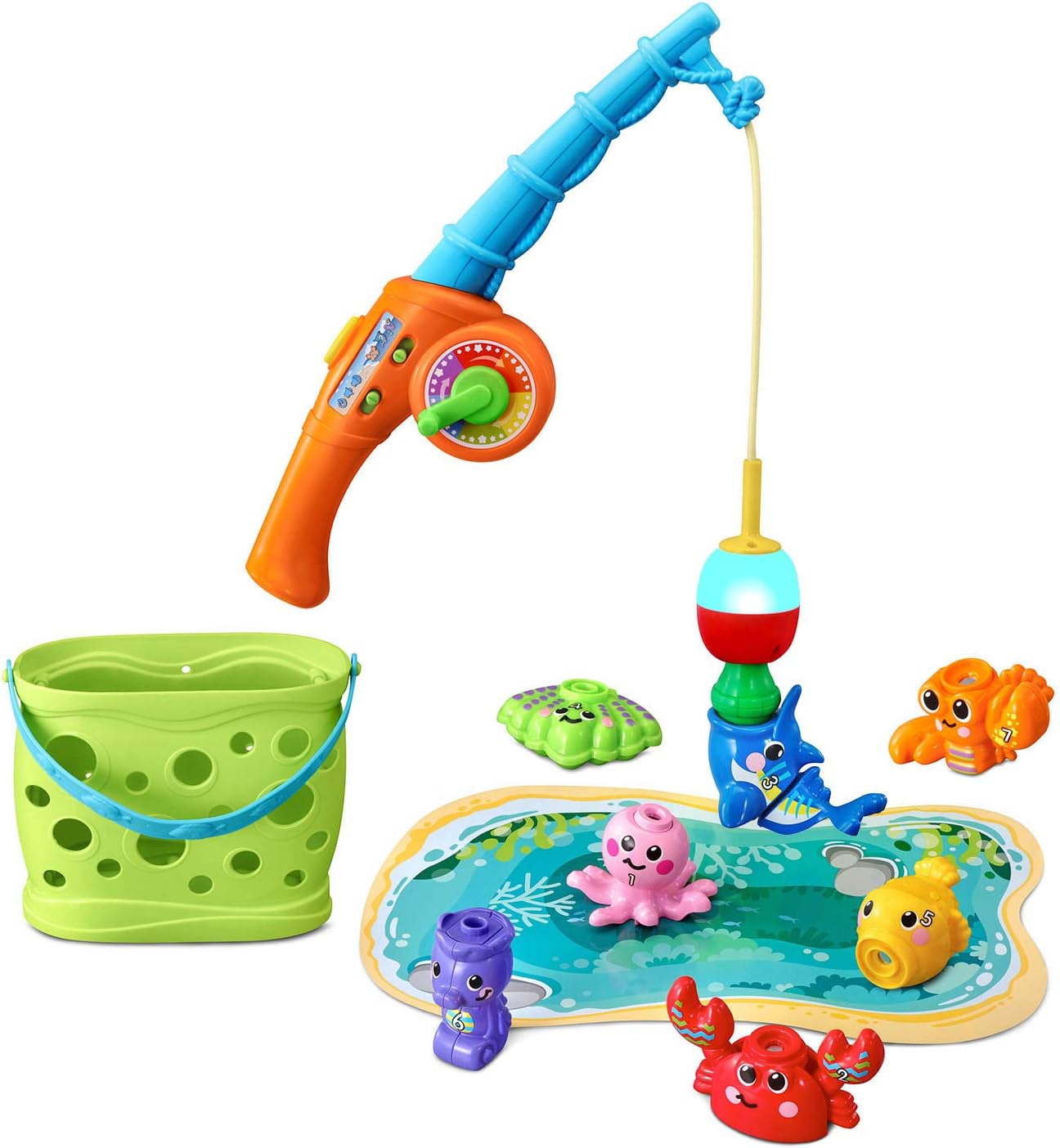 VTech Jiggle and Giggle Fishing Set | Interactive Toddler Fishing Toy with Electronic Fishing Rod, Sea Animals, Counting, Music & Learning Activities
