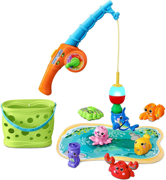 VTech Jiggle and Giggle Fishing Set | Interactive Toddler Fishing Toy with Electronic Fishing Rod, Sea Animals, Counting, Music & Learning Activities