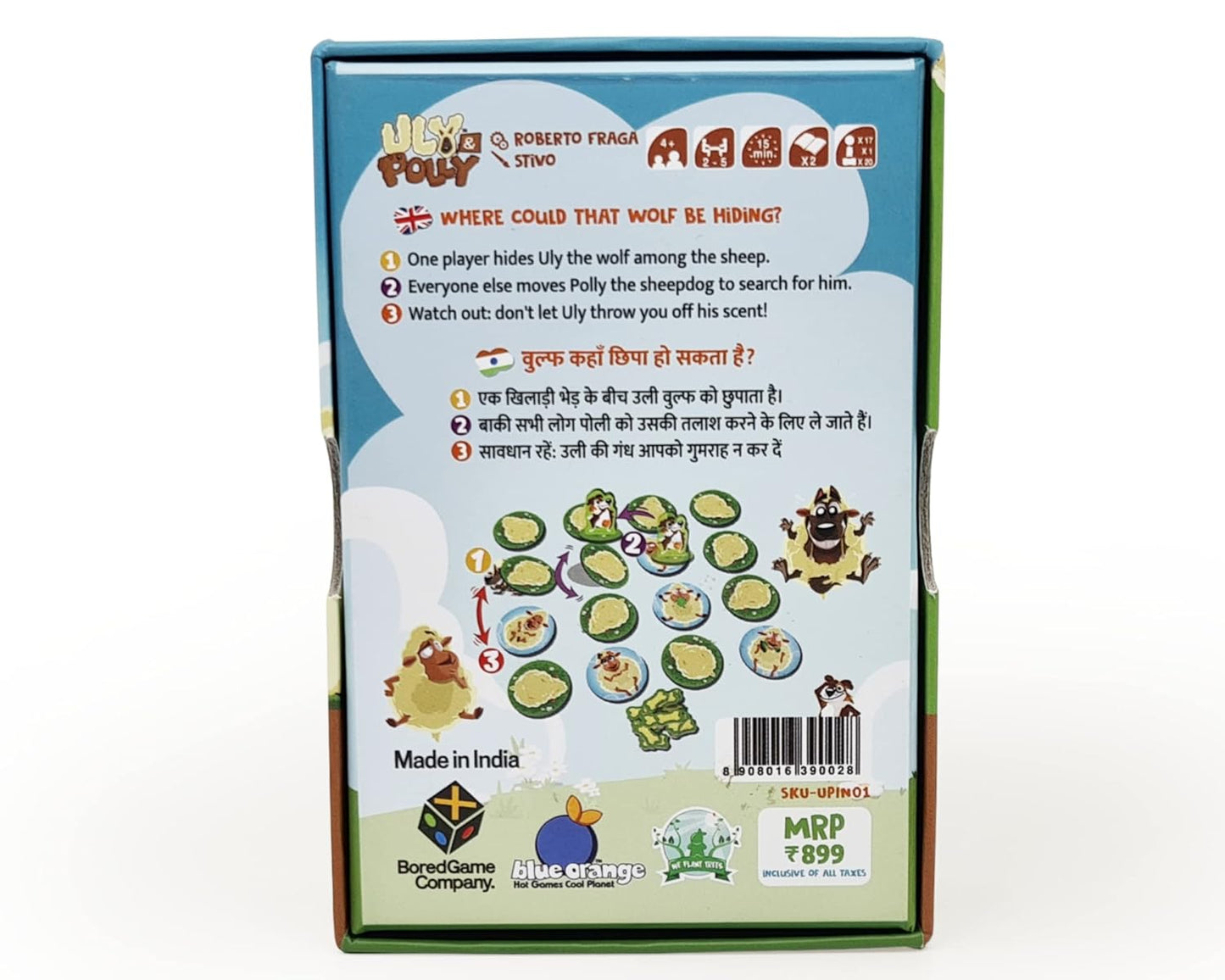 Blue Orange Games Uly & Polly Family Card Game – Quick & Fun Strategy Game for Kids & Adults (2–5 Players, Ages 7+)