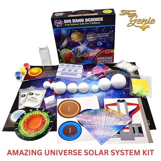 Big Bang Science Amazing Universe – Fun Science Lab Kit for Children | Space & Astronomy Educational Experiment Kit with Glow-in-the-Dark Moon & Stars, Solar System Model & Science Activities