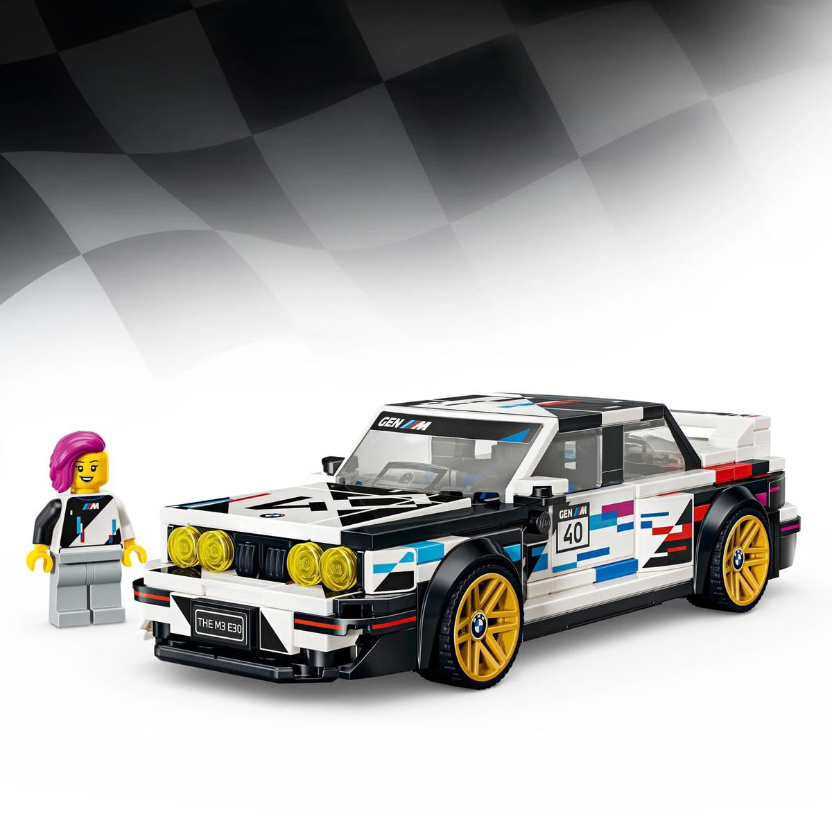 LEGO 77263 Speed Champions BMW M3 E30 – Collectible Race Car with Driver Minifigure, 358 Pieces, Ages 9+