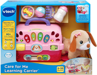 VTech Care for Me Learning Carrier Electronic Pet Carrier with Plush Puppy & Accessories – Interactive Educational Toy for Toddlers 9-36 Months