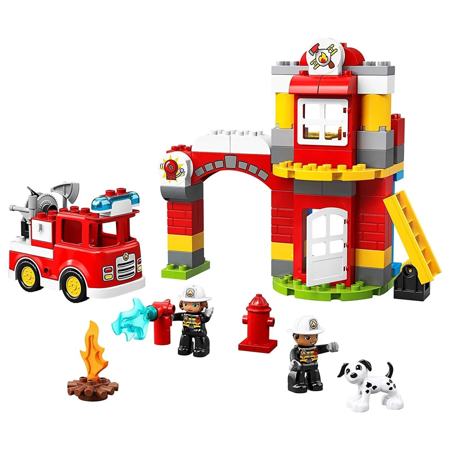 LEGO 10903 Duplo Fire Station Building Blocks Set (76 Pcs) – Educational Construction Toy for Kids, Multi-Color