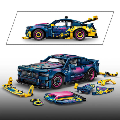 LEGO 42236 Technic Custom Garage Ford Mustang GT – 973-Piece Customizable Car Building Set, Ages 10+