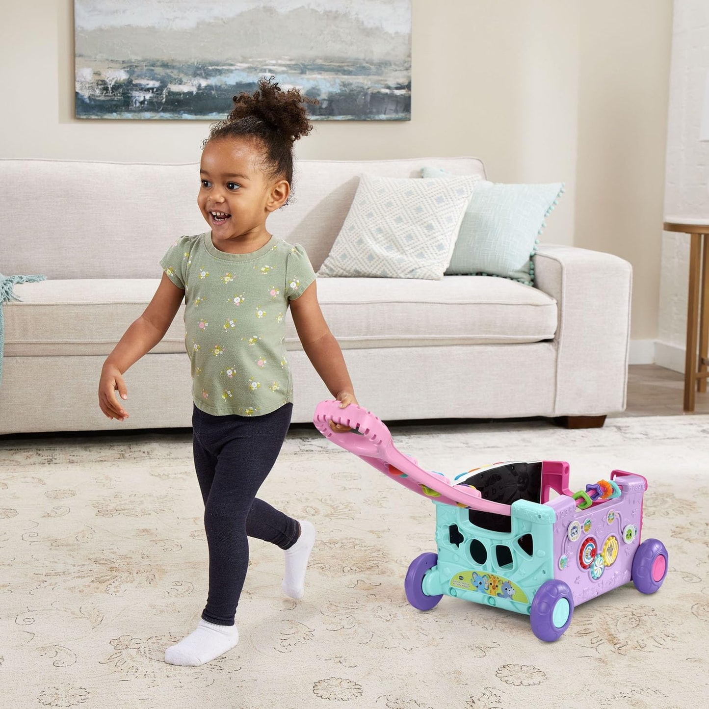 VTech Sort & Discover Activity Wagon Pink | Interactive Pull-Along Learning Walker & Shape Sorting Toy for Toddlers