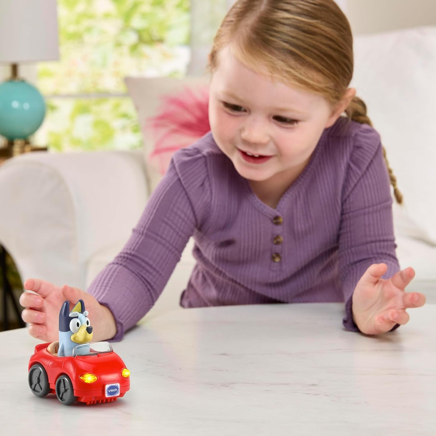 VTech Bluey Escape Convertible | Interactive Push-Along Toy Car with Bluey Figure, Sounds, Music & Pretend Play for Toddlers