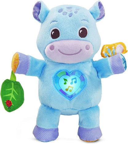 VTech Baby Hug-a-Hippo Musical Plush Learning Toy with Lights, Sounds & Sensory Activities | Blue