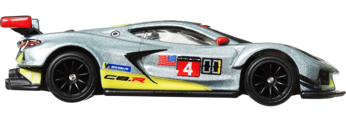 Hot Wheels Premium Car Culture Race Day Corvette C8.R Diecast Car – 1:64 Scale Metal Model with Real Riders