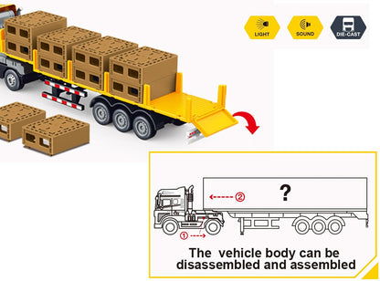 Joy Junction 1:24 Trailer Truck with Cargo Boxes, Light & Sound