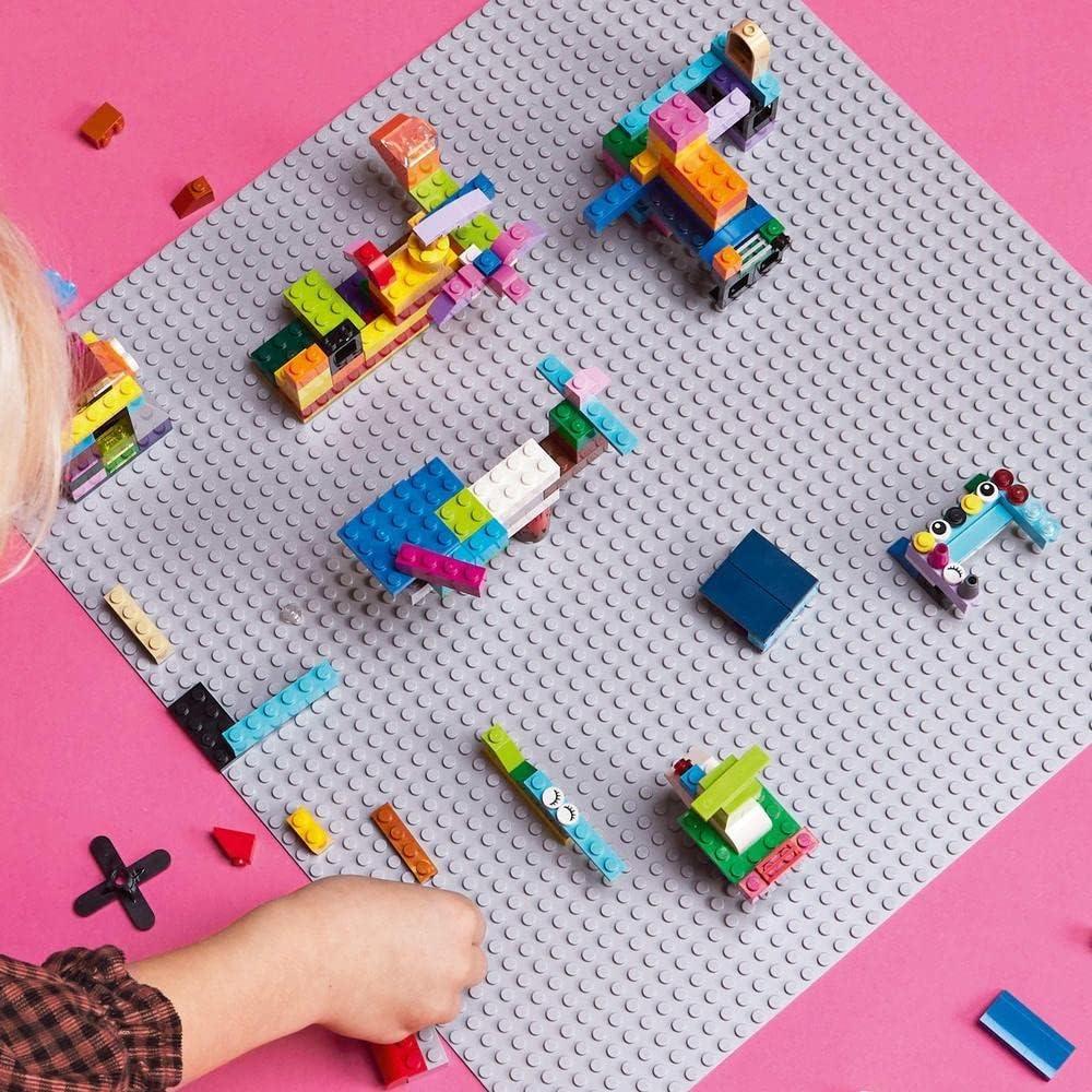 LEGO Classic 11024  Grey Baseplate, Construction Toy for Kids 48x48 Stud Building Base, Build and Display Board Set