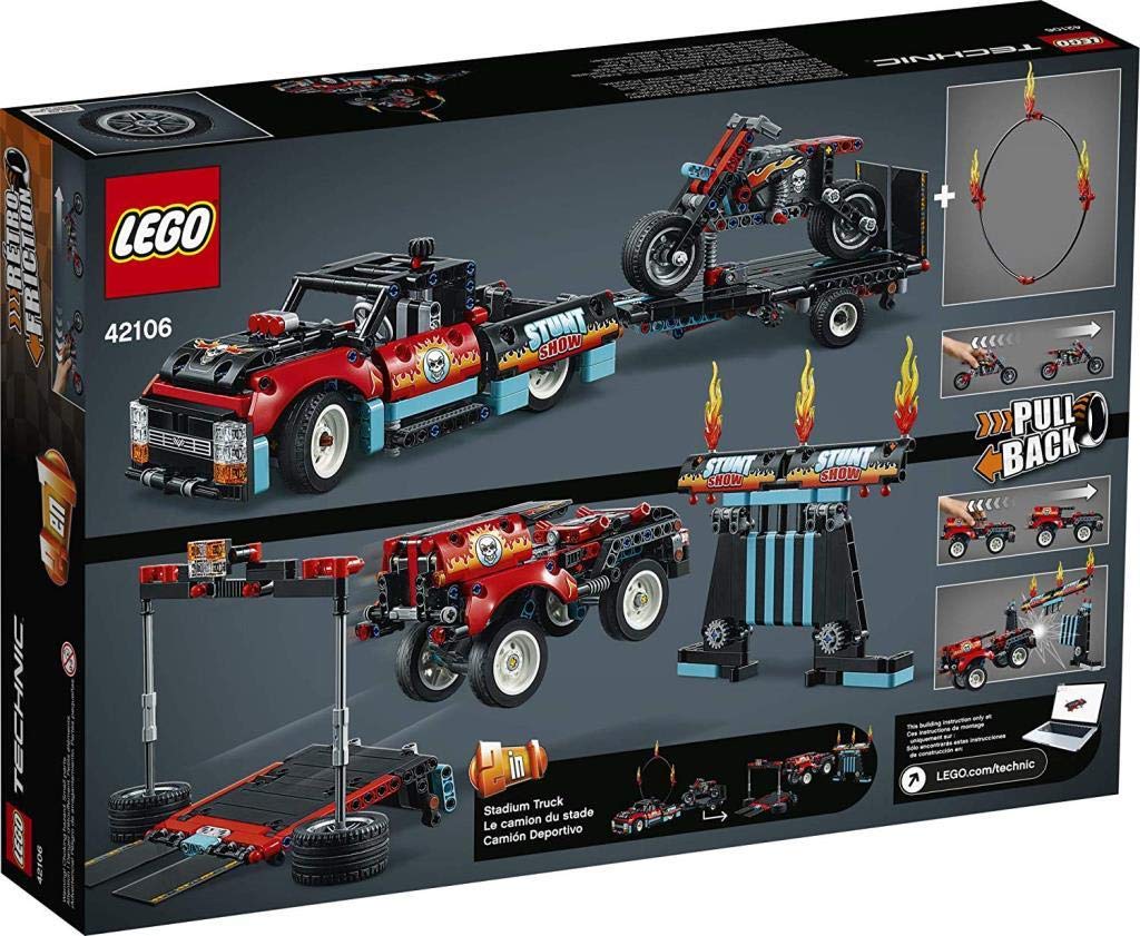 LEGO 42106 Technic Stunt Show Truck & Bike Set (610 Pieces)