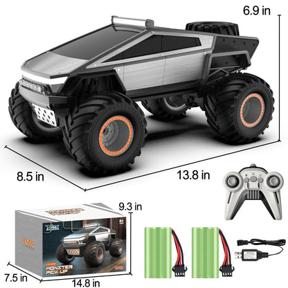 JRC 1:14 Q202 Alloy Cyberpunk RC Pickup – Off-Road Remote Control Car | LED Glowing Dynamics | Big Foot Monster Truck