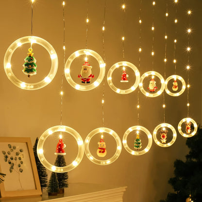 Christmas Window LED Curtain Lights 3m x 0.65m | Warm White Fairy String Lights with 8 Modes – Xmas Window & Indoor Décor