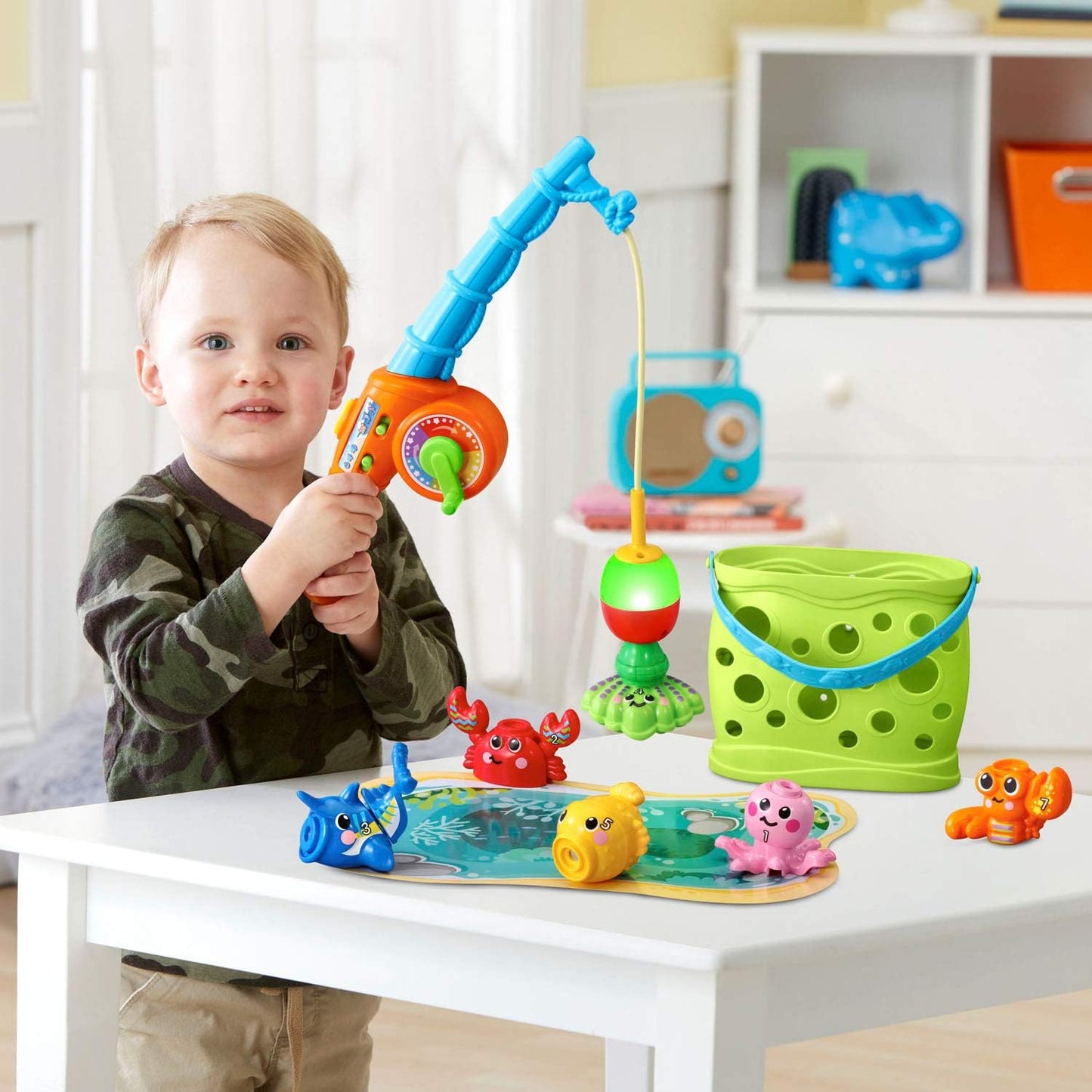 VTech Jiggle and Giggle Fishing Set | Interactive Toddler Fishing Toy with Electronic Fishing Rod, Sea Animals, Counting, Music & Learning Activities