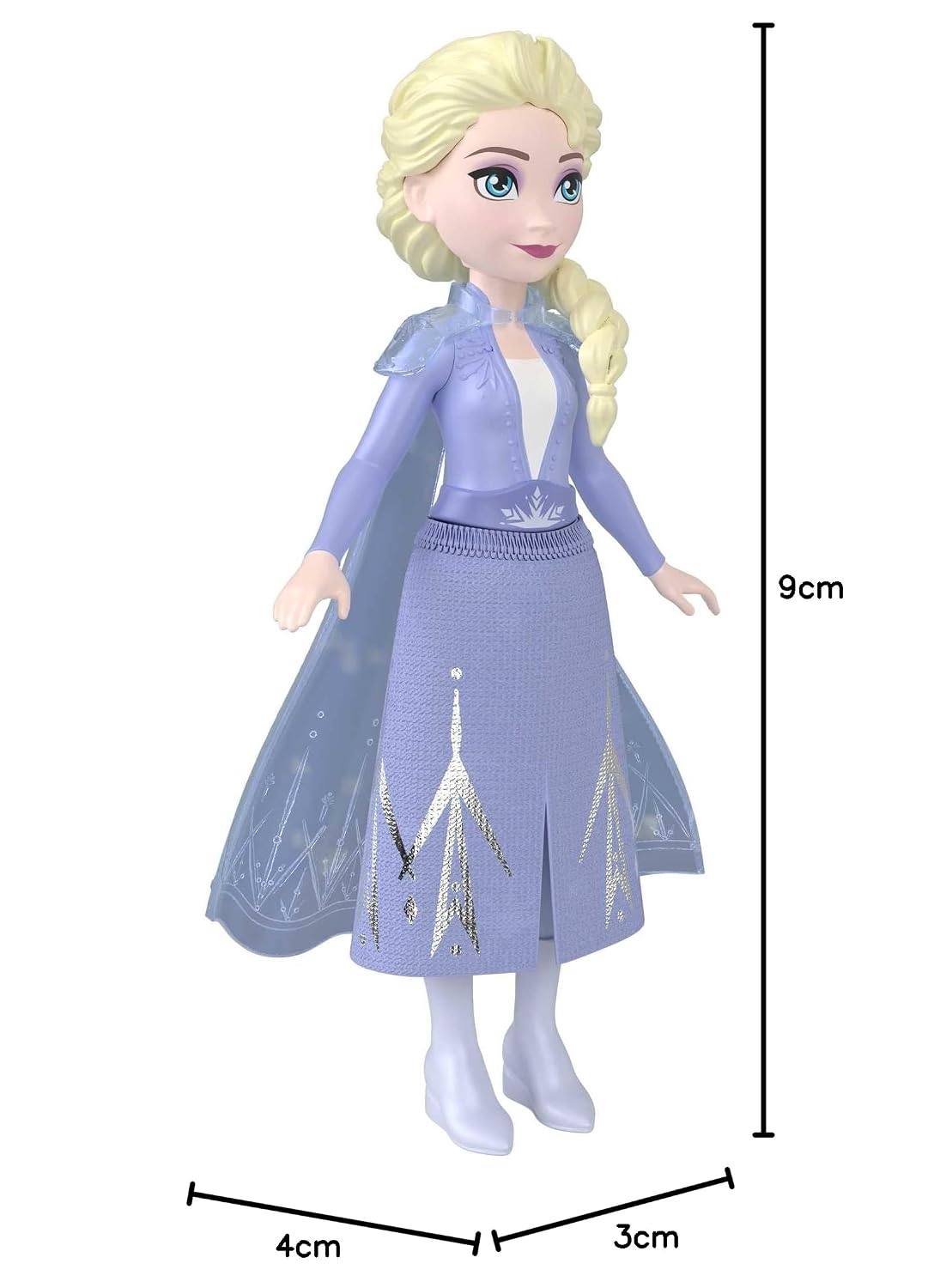 Disney Frozen 2 Elsa Mini Doll | 4-Inch Mattel Disney Princess Collectible with Cape | Movie-Inspired Fashion Doll | Ages 3+