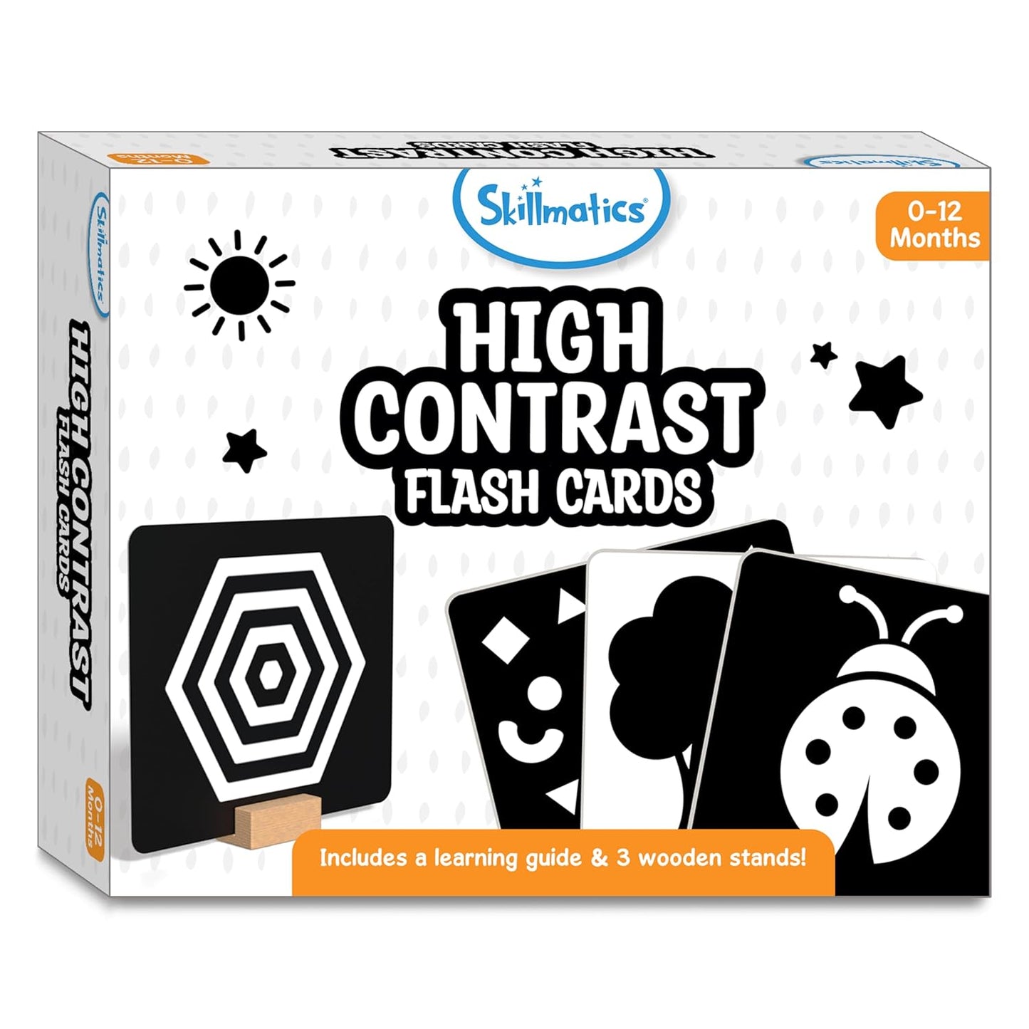 Skillmatics Large Flash Cards for Babies & Infants - High Contrast, Newborn Visual Stimulation & Sensory Development for 0 to 12 Months, 60 Pictures, Gifts, Travel Friendly