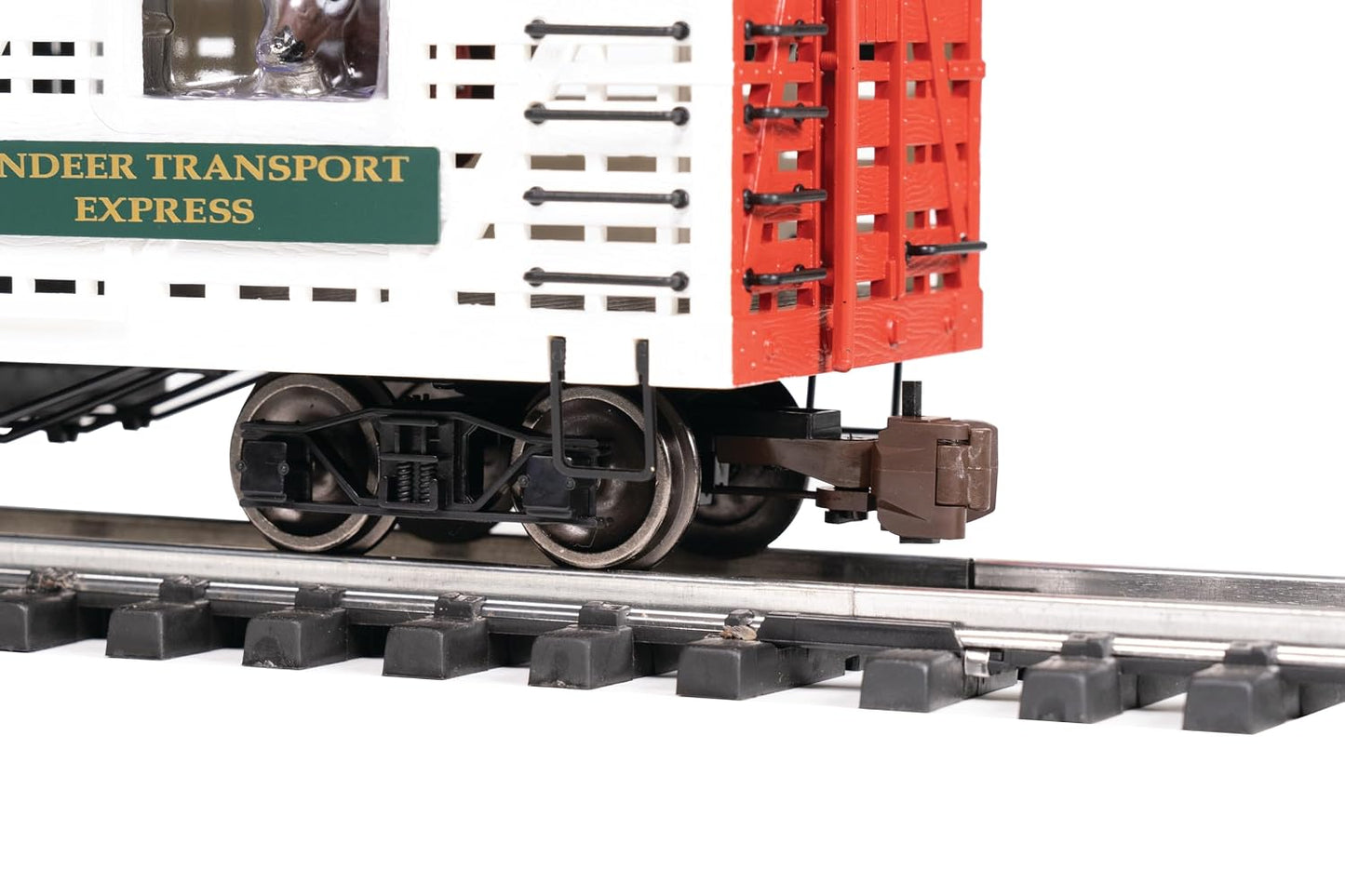 Bachmann NP&S Reindeer Transport Express Animated Stock Car | Large Scale G Gauge Christmas Rolling Stock