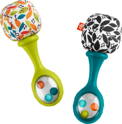 Fisher-Price Rattle 'n Rock Maracas Baby Toy | Soft Musical Sensory Rattles for Infants | Easy-Grip Shaker Toys | 3 Months+