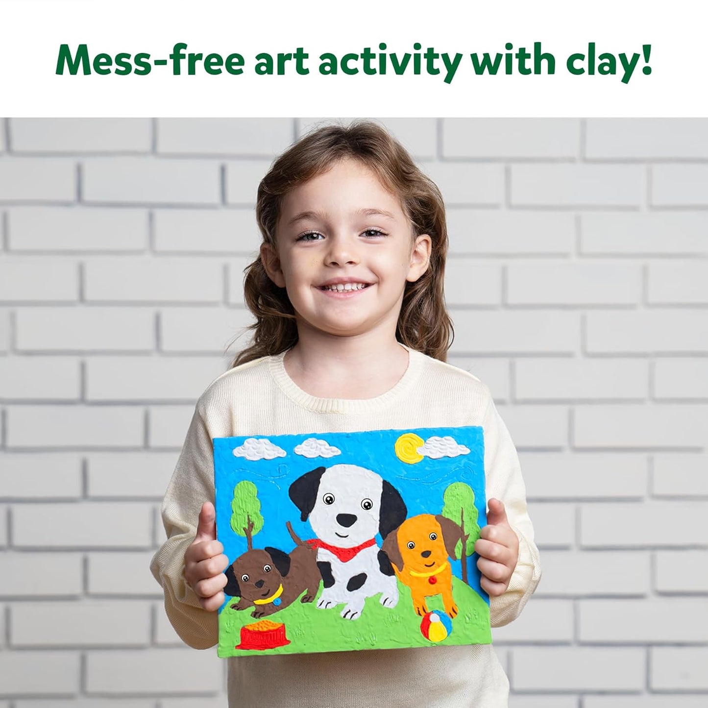 Skillmatics Art & Craft Kit - Colour with Clay, No Mess Art, Create A Clay Canvas of Pups at The Park, Gifts for Ages 5 to 12