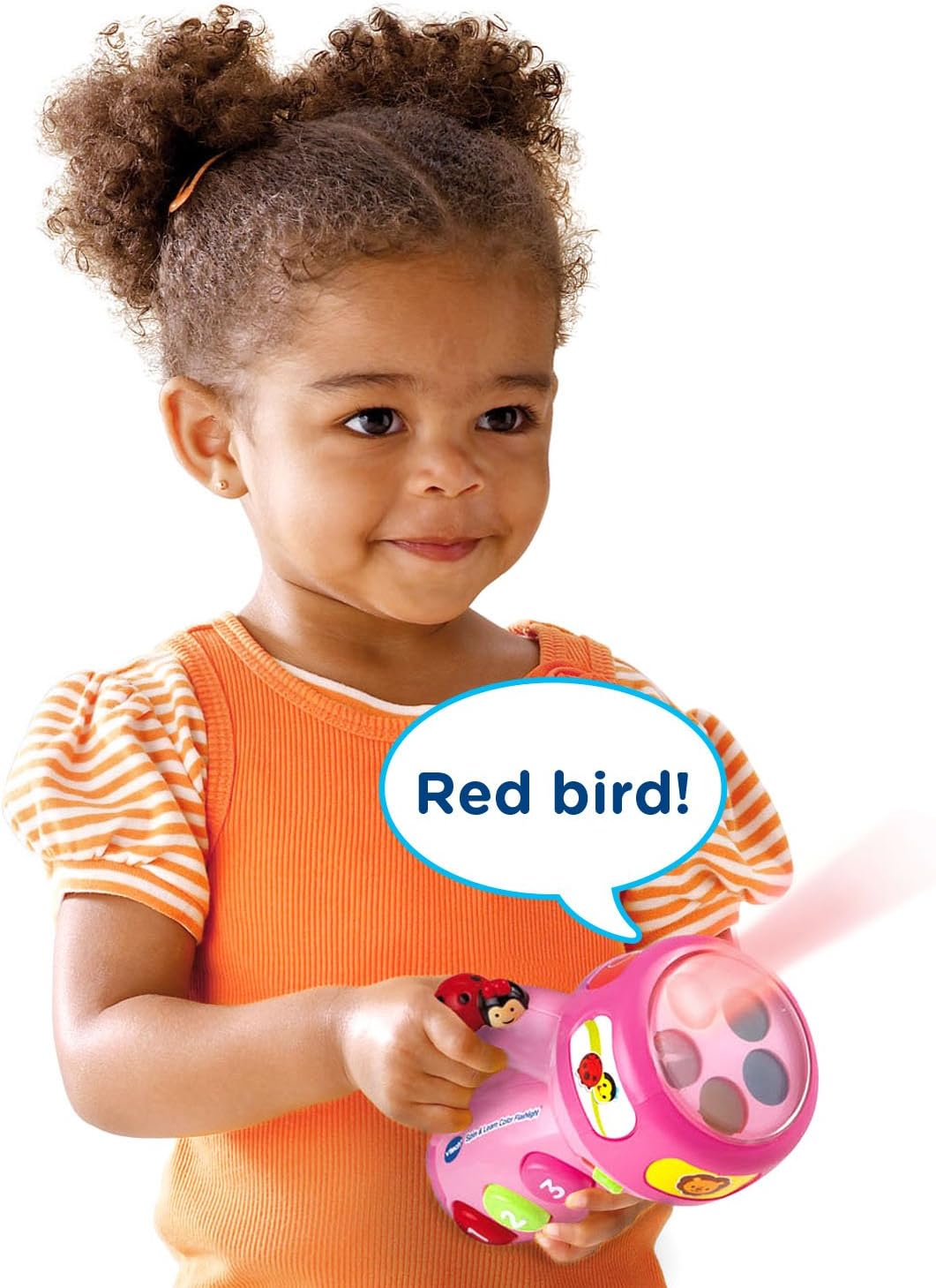 VTech Spin and Learn Color Flashlight, Pink | Interactive Educational Flashlight Toy with Colors, Numbers, Animals, Songs & Light-Up Learning for Toddlers