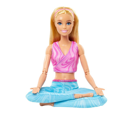 Barbie Made to Move Fashion Doll with Blonde Hair & 22 Articulated Joints | Pink Sports Top & Blue Yoga Pants