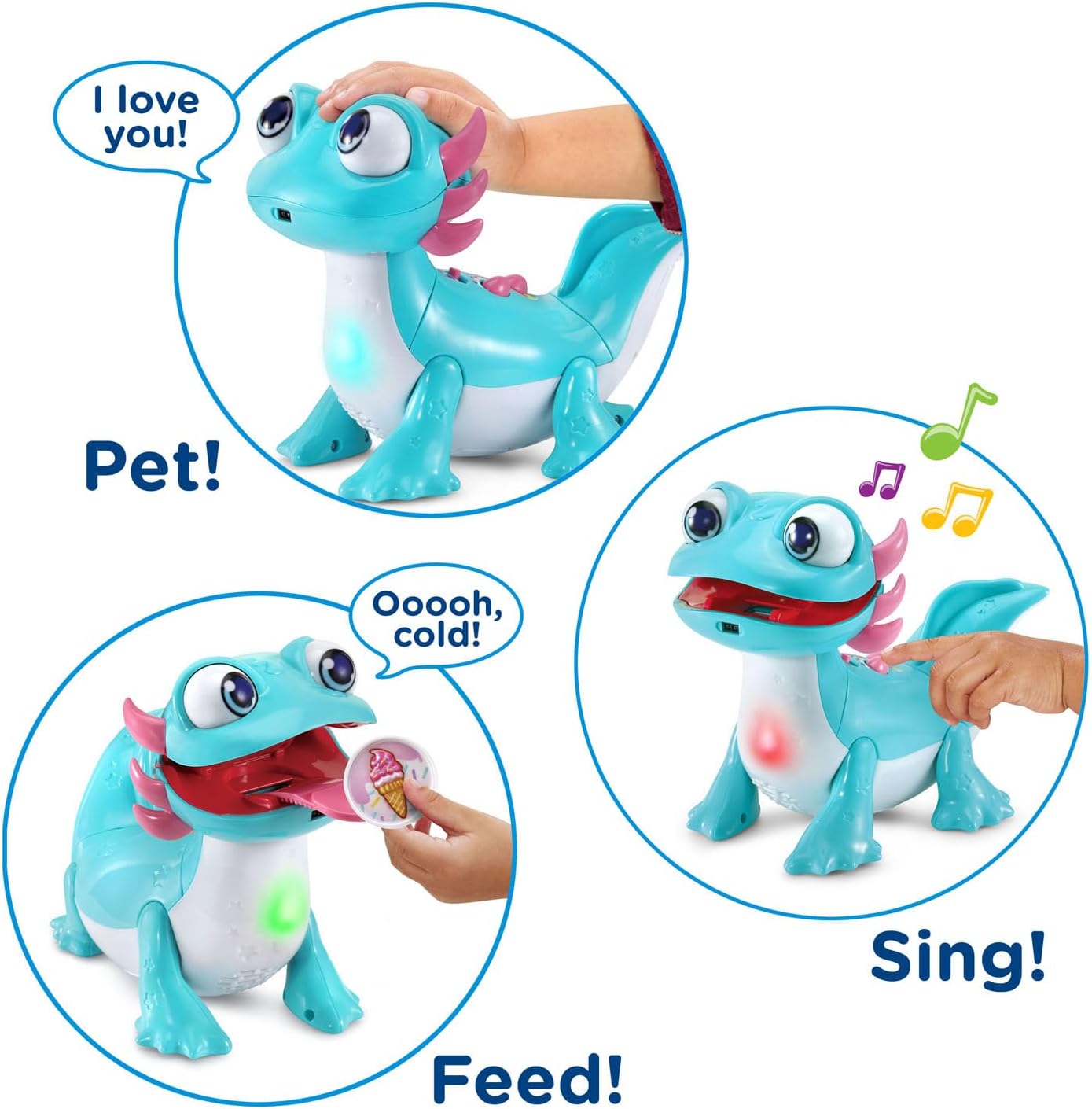 VTech Sandy Snacks-a-Lot Learning Toy for Toddlers | Interactive Feeding Dinosaur with Food Tokens, Lights, Sounds, Music & Early Learning Activities