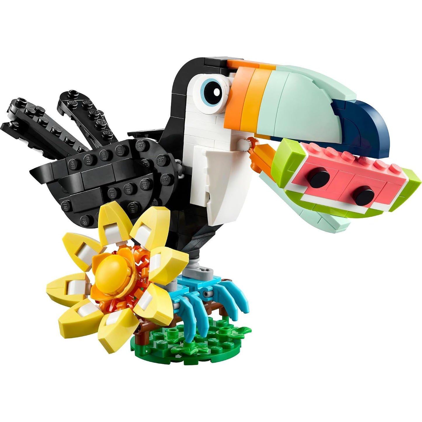 LEGO 31173 Creator 3-in-1 Tropical Toucan  Wild Animals Buildable Toucan, Butterfly & Fish, 225 Pieces