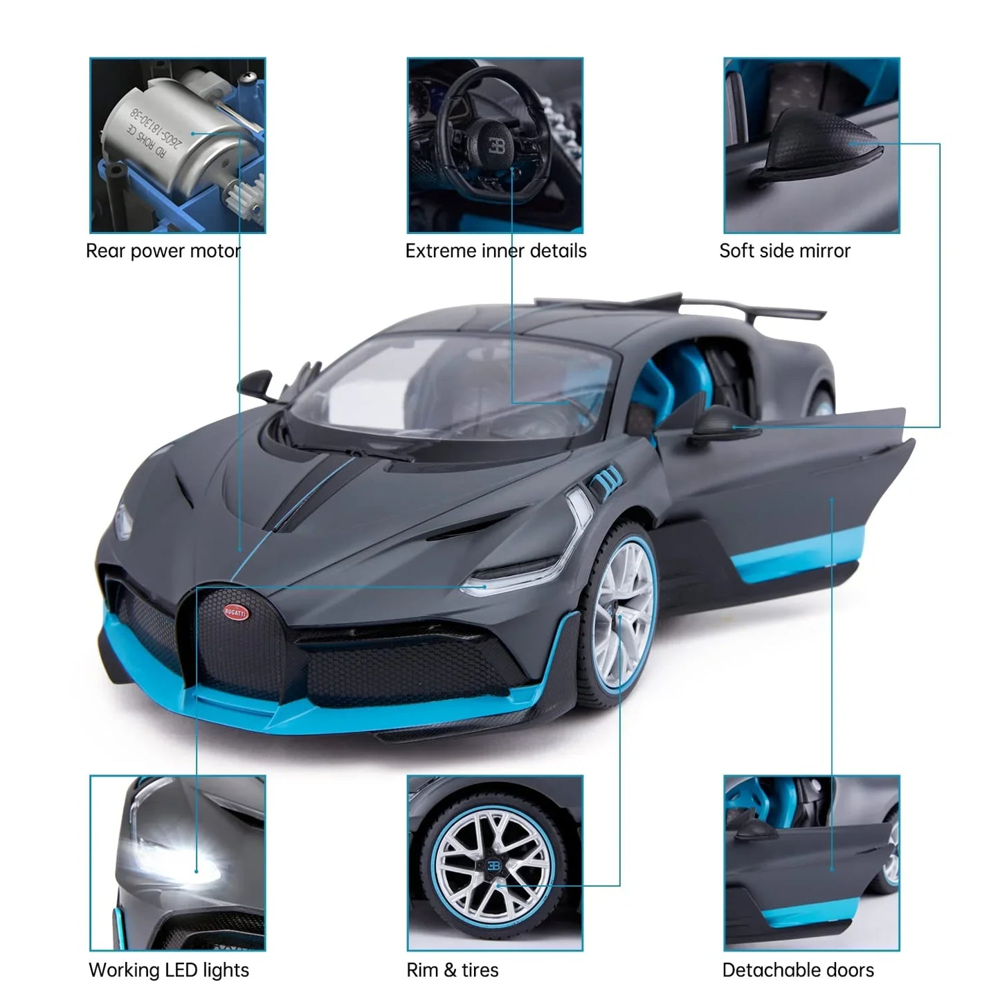 Rastar 1:14 Scale 2.4Ghz Bugatti Divo Radio Remote Control R/C Toy Car Model