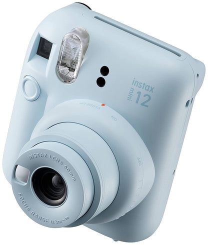 Fujifilm Instax Mini 12 Instant Camera + 20 Shots Films + Carrying Case (Pastel Blue, Mini 12)