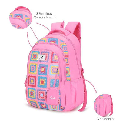 Genie Paige Backpack for Women – 19” | Lightweight, Water-Resistant & Spacious (36L) with Happy Pouch - Jaiman Toys