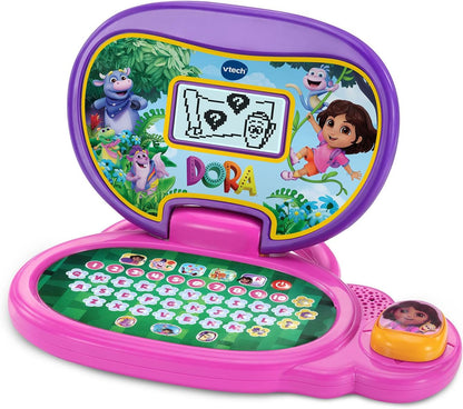 VTech Dora More to Explore Learning Laptop | Interactive Educational Laptop with Wireless Mouse, Letters, Numbers, Spelling & Learning Games for Kids