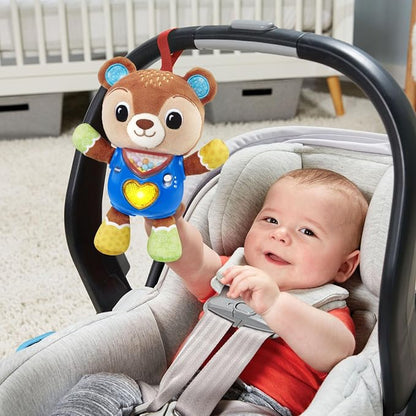 VTech Baby Cuddle and Sing Bear Stroller Crib Toy | Musical Plush Bear with Lights, Sounds & Sensory Activities