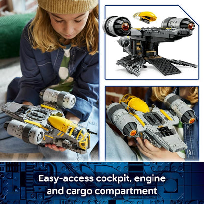 LEGO 75447 Star Wars The Razor Crest Starship Toy - The Mandalorian and Grogu Model Kit w/ 4 Minifigures & Grogu Figure - Birthday Gift for 10+ Year Old Boys, Girls & Movie Fans