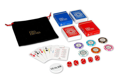 Big Blind 300-Piece Poker Chips Set for Adults with 2 Decks of Playing Cards & Dealer Button | Premium Poker Game Set with Carry Case for Parties & Game Nights